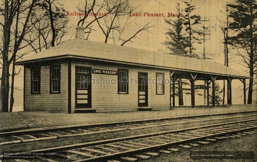 Postcard: Railroad Station, Lake Pleasant, Massachusetts